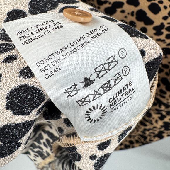 Reformation Port Dress 3/4 Sleeves Leopard Print Midi Women's Size 6 Brown Black - Picture 9 of 11